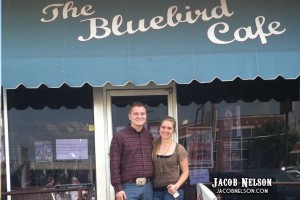 Jacob Neson and Molly Wineland outside the Bluebird Cafe in Nashville, TN